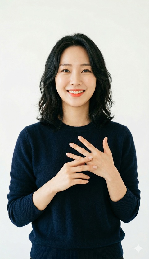 보듬다 AI 수어 모델 1 — 수어를 하고 있는 실사 아바타